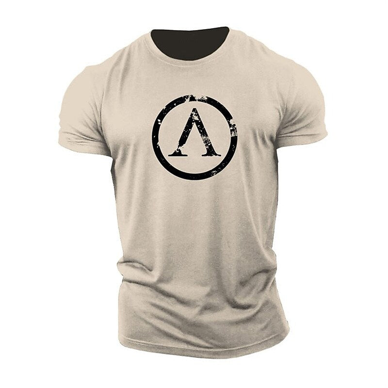 Men's Prints Letter Crew Neck Street Short Sleeve Casual T-shirt