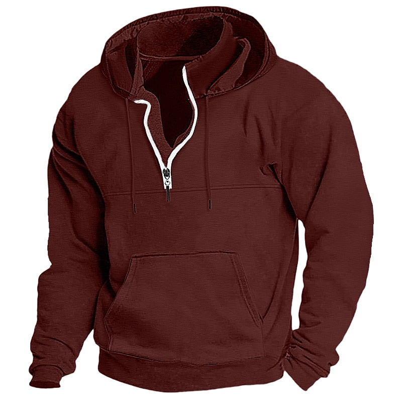 Men's Quarter Zip Tactical Hooded Plain Sports & Outdoor Daily Holiday Streetwear Cool Casual Spring & Fall Clothing Apparel Hoodies
