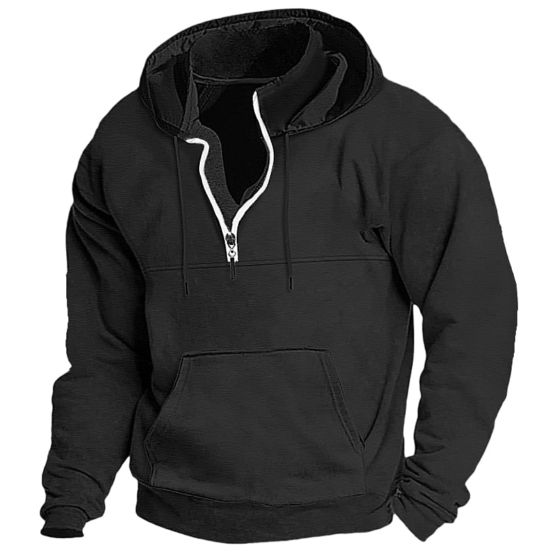 Men's Quarter Zip Tactical Hooded Plain Sports & Outdoor Daily Holiday Streetwear Cool Casual Spring & Fall Clothing Apparel Hoodies