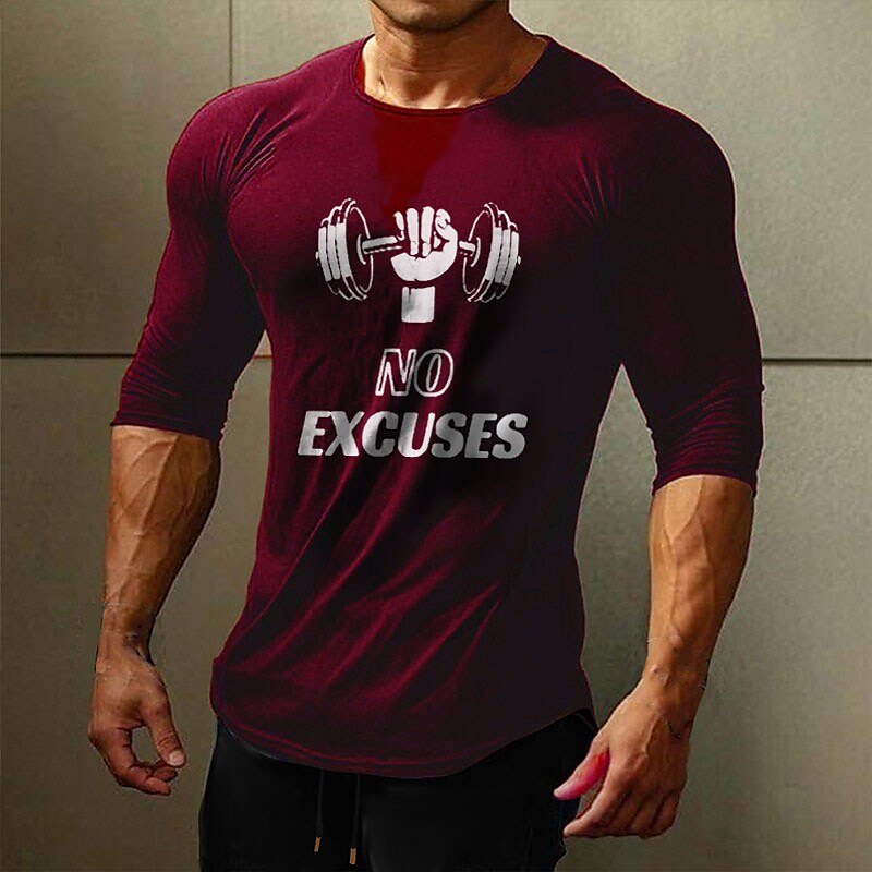 Men's Long Sleeve Top Breathable Quick Dry Soft Sportswear Graphic T-shirt