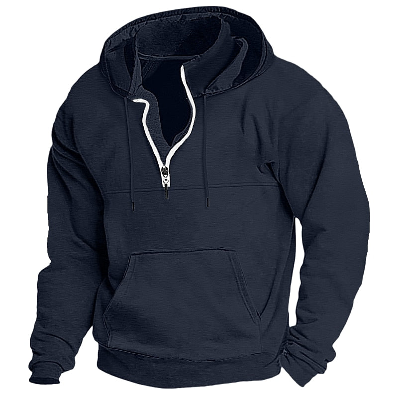 Men's Quarter Zip Tactical Hooded Plain Sports & Outdoor Daily Holiday Streetwear Cool Casual Spring & Fall Clothing Apparel Hoodies