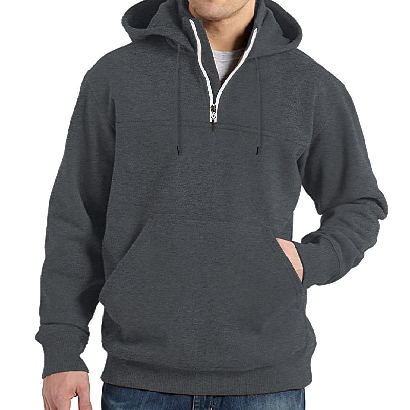 Men's Quarter Zip Tactical Hooded Plain Sports & Outdoor Daily Holiday Streetwear Cool Casual Spring & Fall Clothing Apparel Hoodies