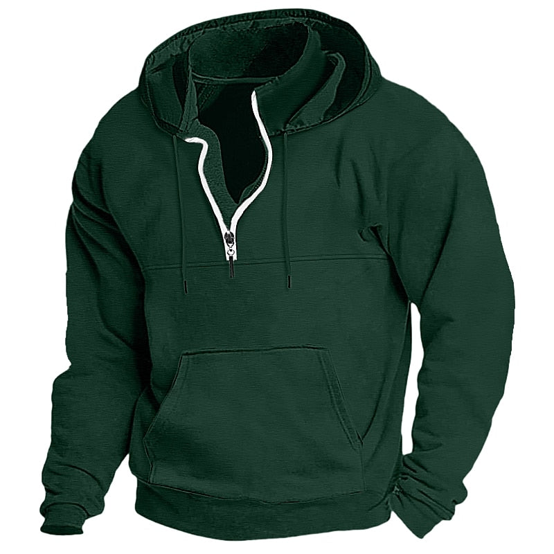 Men's Quarter Zip Tactical Hooded Plain Sports & Outdoor Daily Holiday Streetwear Cool Casual Spring & Fall Clothing Apparel Hoodies