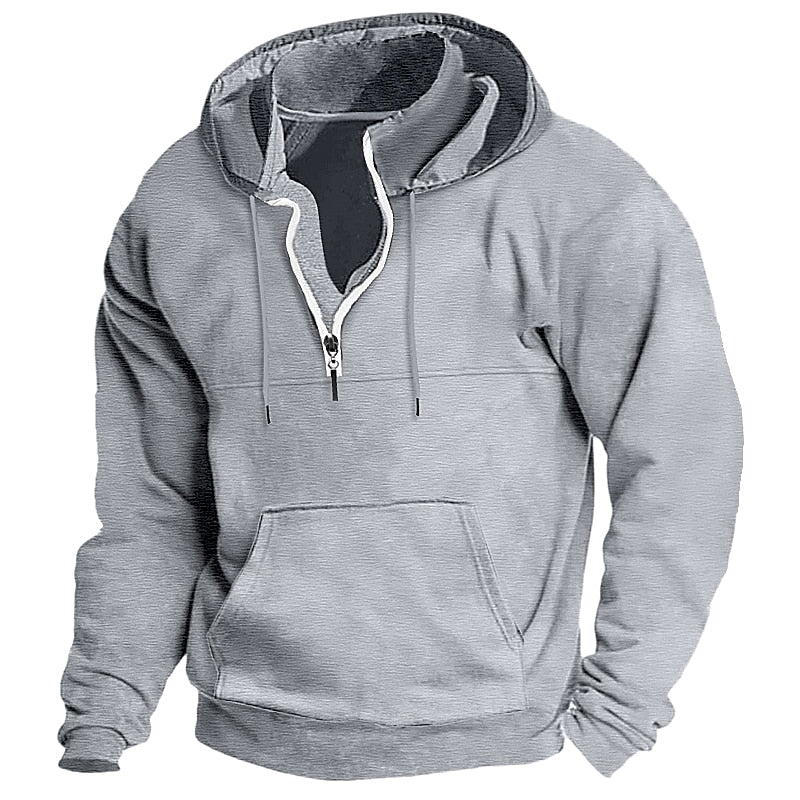 Men's Quarter Zip Tactical Hooded Plain Sports & Outdoor Daily Holiday Streetwear Cool Casual Spring & Fall Clothing Apparel Hoodies