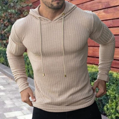 Men's Outdoor Solid Color Long Sleeve Casual Hooded Sweatshirts