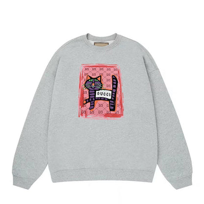 Cat Print Sweatshirt