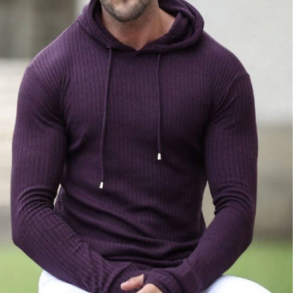 Men's Outdoor Solid Color Long Sleeve Casual Hooded Sweatshirts