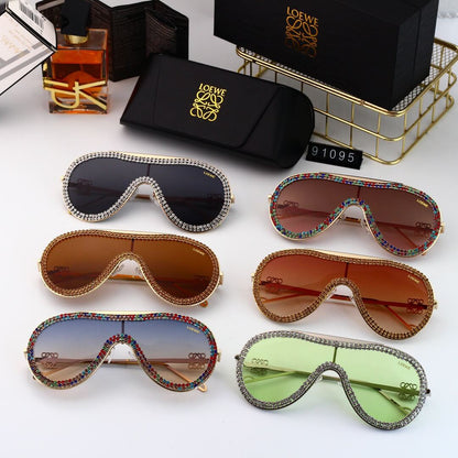 Fashionable Diamond Shield Sunglasses