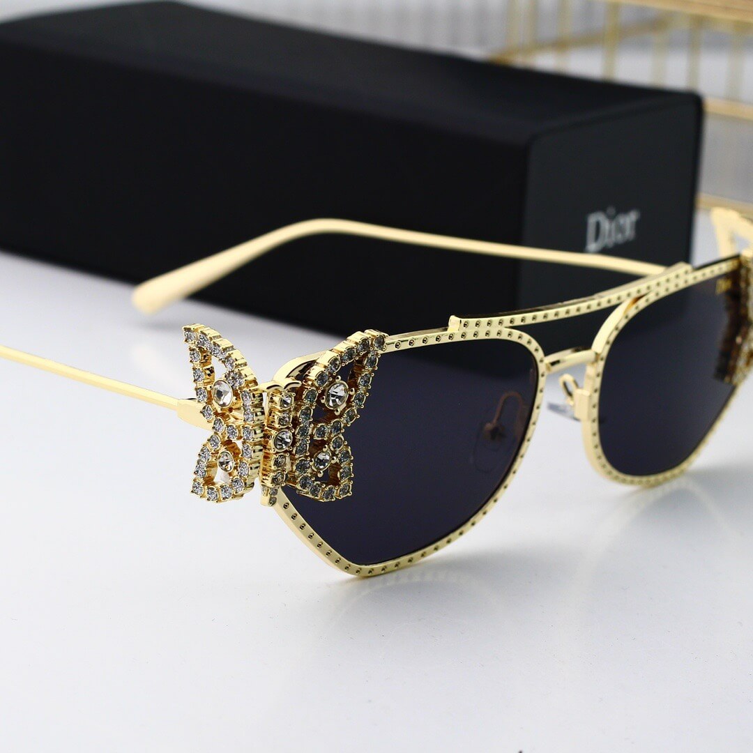 Catwalk Metal Butterfly Irregular Sunglasses