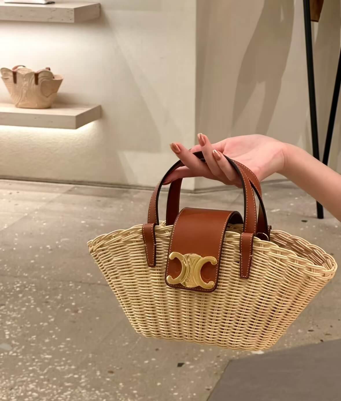 Resort Style Bamboo Handheld Shoulder Bag