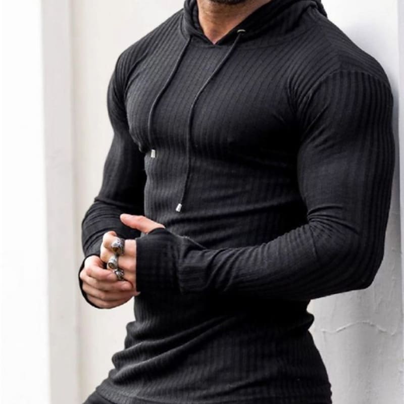 Men's Outdoor Solid Color Long Sleeve Casual Hooded Sweatshirts