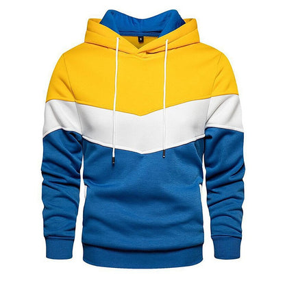 Men's Hoodie Color Block Casual Cotton Hoodies Sweatshirts Long Sleeve