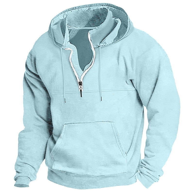 Men's Quarter Zip Tactical Hooded Plain Sports & Outdoor Daily Holiday Streetwear Cool Casual Spring &  Fall Clothing Apparel Hoodies