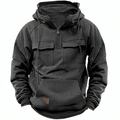 Men's Hoodie Quarter Zip Hoodie Tactical Hoodie Wine Red Black Wine Army Green Navy Blue Hooded Plain Tactical Sports & Outdoor Daily Streetwear Cool Casual Spring &  Fall Clothing Apparel Hoodies