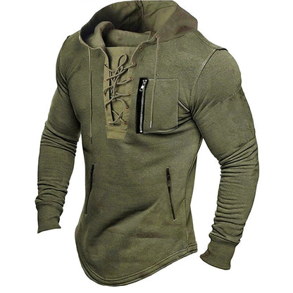 Men's Hoodie Hooded Solid Color Lace up Streetwear  Casual Clothing Apparel Hoodies Sweatshirts