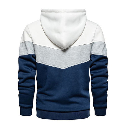 Men's Hoodie Color Block Casual Cotton Hoodies Sweatshirts Long Sleeve