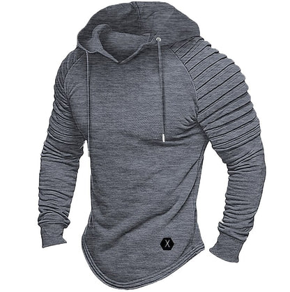 Men's Hoodie Tactical Hooded Plain Sports & Outdoor Daily Streetwear Sweatshirts Long Sleeve