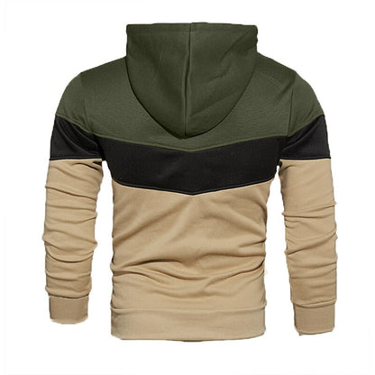 Men's Hoodie Color Block Casual Cotton Hoodies Sweatshirts Long Sleeve