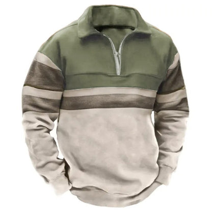 Men's Zip Sweatshirt Half Zip Color Block Sports & Outdoor Daily Basic Casual Hoodies Long Sleeve