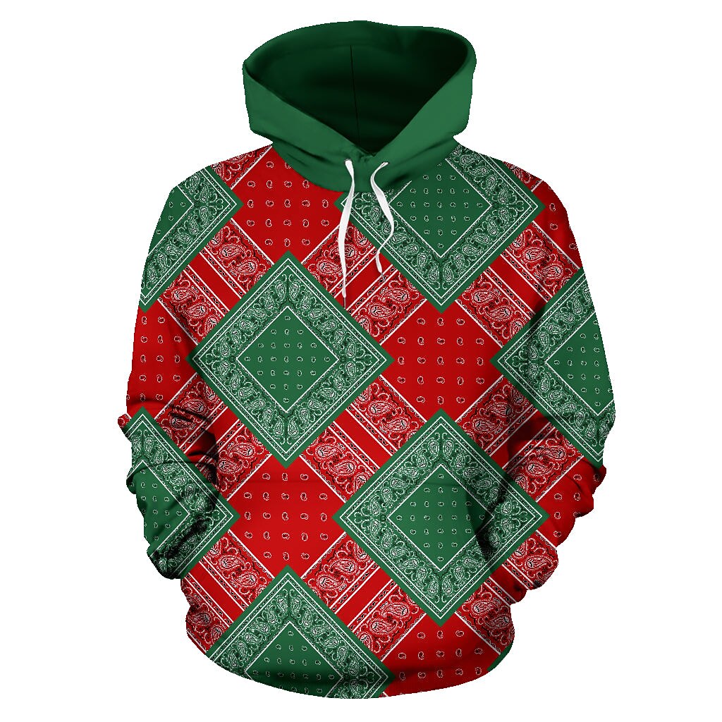 Paisley Fashion Boho / Paisley / Fashion Daily Casual Men's 3D Print Hoodie Vacation Going out Streetwear Hoodies Green Hooded Mismatched Print Spring & Fall Designer