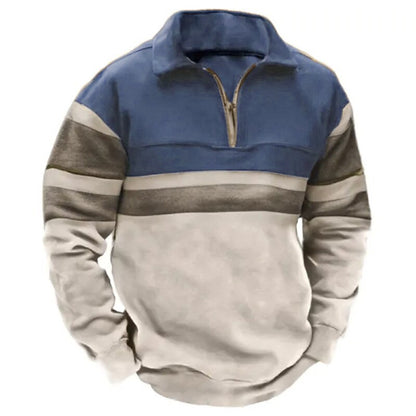 Men's Zip Sweatshirt Half Zip Color Block Sports & Outdoor Daily Basic Casual Hoodies Long Sleeve