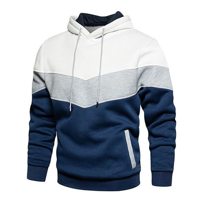 Men's Hoodie Color Block Casual Cotton Hoodies Sweatshirts Long Sleeve