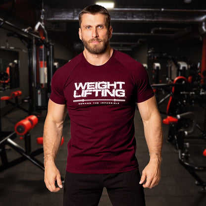 Men's Running Gym Short Sleeve T-shirt Athletic Breathable Wicking Soft Fitness Running Sportswear