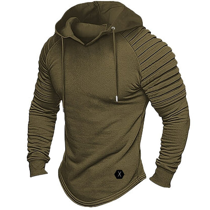 Men's Hoodie Tactical Hooded Plain Sports & Outdoor Daily Streetwear Sweatshirts Long Sleeve