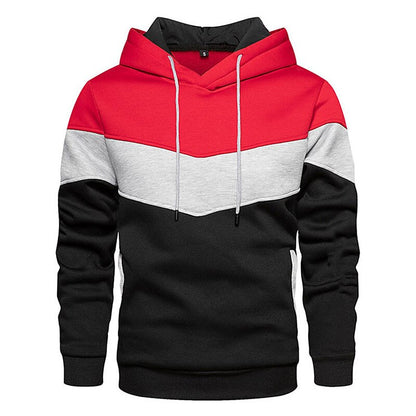 Men's Hoodie Color Block Casual Cotton Hoodies Sweatshirts Long Sleeve