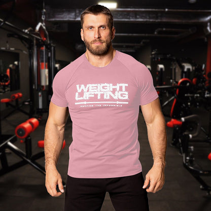 Men's Running Gym Short Sleeve T-shirt Athletic Breathable Wicking Soft Fitness Running Sportswear