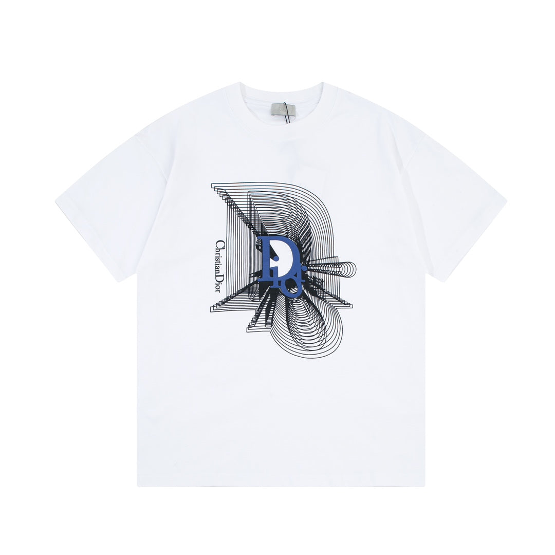 Gradient Ghost Overlay Print T Shirt