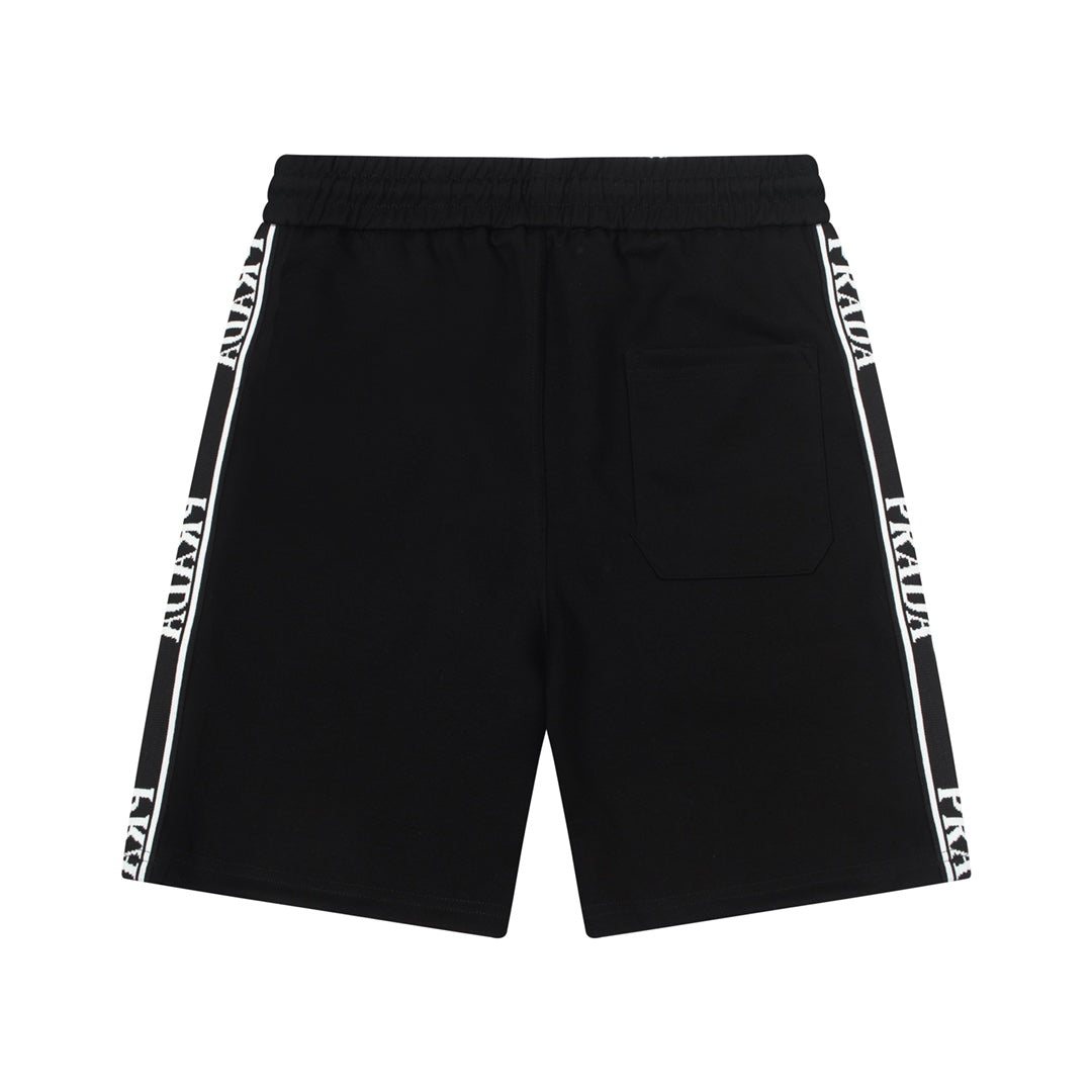 Metal Label Side Stripes Shorts