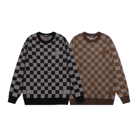 Checkerboard Jacquard Sweater