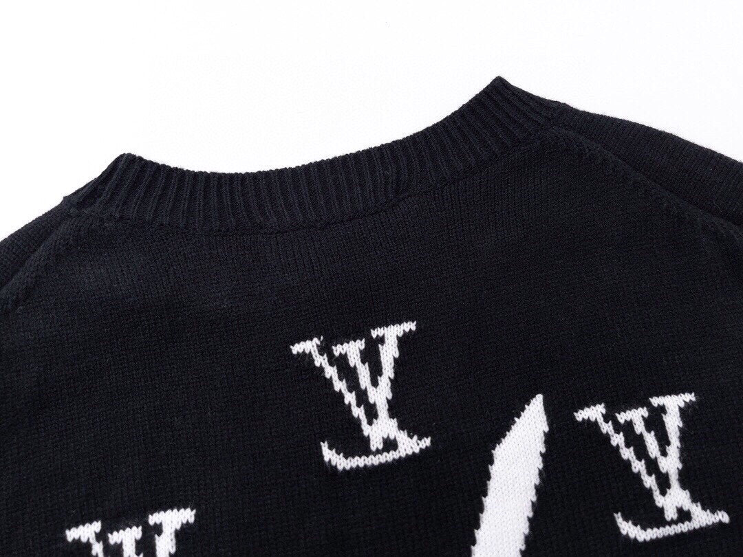 Clock Jacquard Knit Sweater