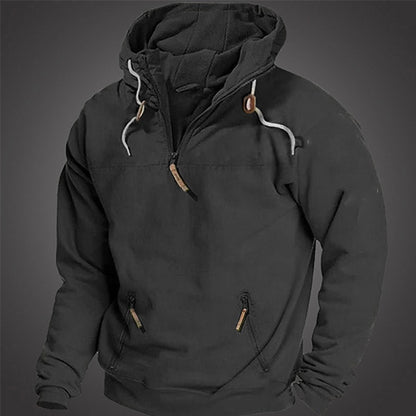 Men's Hoodie Quarter ZipTactical Plain Streetwear Long Sleeve Hoodies Sweatshirts