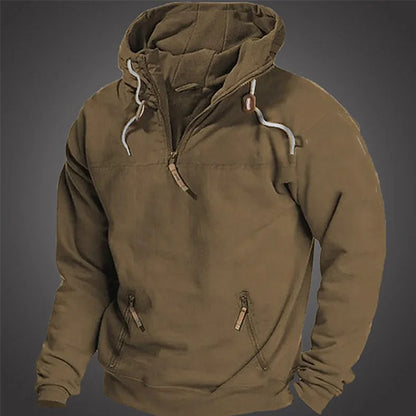 Men's Hoodie Quarter ZipTactical Plain Streetwear Long Sleeve Hoodies Sweatshirts